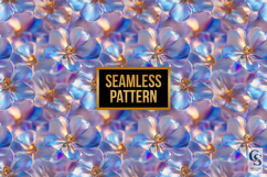 3D Holographic Flowers Seamless Patterns Product Image 4