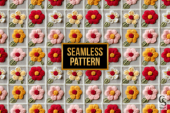 Spring Knitted Flowers Seamless Pattern Product Image 2