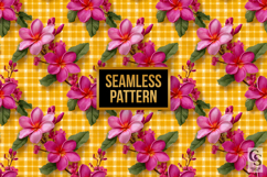 Pink Summer Plumeria Flowers Seamless Patterns Product Image 2