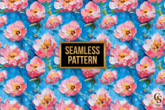 Impasto Paint Pink Peonies Patterns Product Image 3