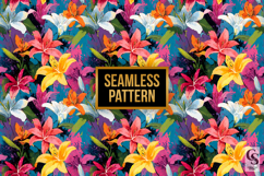 Bold Watercolor Tropical Flowers Digital Paper Product Image 4