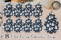 Pattern Cute Ghosts Earring teardrop sublimation design Product Image 1