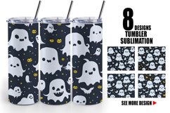 Pattern Cute Ghosts Tumbler Sublimation Wrap Product Image 1