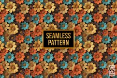 Groovy 3D Flowers Pattern Digital Papers Product Image 4