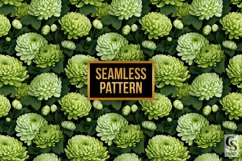 Green Chrysanthemum Flowers Seamless Patterns Product Image 3