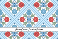 Folk Art Flower Seamless Pattern | Flower Digital Paper Product Image 1