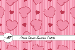 Heart Stripe Seamless Pattern | Heart Digital Paper Product Image 1