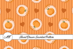 Peach &amp; Heart Seamless Pattern | Fruit Digital Paper Product Image 1