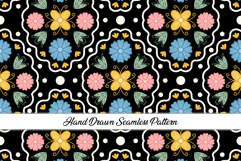 Folk Art Flower Seamless Pattern | Flower Digital Paper Product Image 1