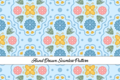 Folk Art Flower Seamless Pattern | Flower Digital Paper Product Image 1