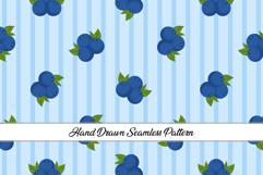 Summer Blueberries Seamless Pattern | Fruit Digital Paper Product Image 1
