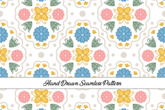 Folk Art Flower Seamless Pattern | Flower Digital Paper Product Image 1