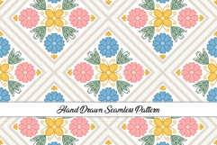 Folk Art Flower Seamless Pattern | Flower Digital Paper Product Image 1