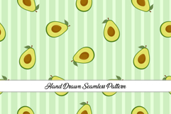 Summer Avocado Seamless Pattern | Fruit Digital Paper Product Image 1