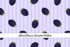 Summer Blackberries Seamless Pattern | Fruit Digital Paper Product Image 1