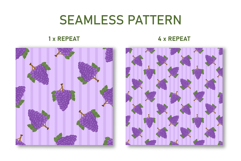 Summer Grapes Seamless Pattern | Fruit Digital Paper Product Image 2