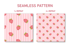Summer Strawberry Seamless Pattern | Fruit Digital Paper Product Image 2