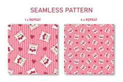 Cherry &amp; Heart Seamless Pattern | Fruit Digital Paper Product Image 2