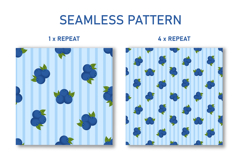 Summer Blueberries Seamless Pattern | Fruit Digital Paper Product Image 2