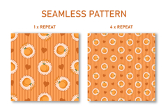 Peach &amp; Heart Seamless Pattern | Fruit Digital Paper Product Image 2