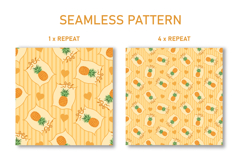 Pineapple &amp; Heart Seamless Pattern | Fruit Digital Paper Product Image 2