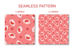 Watermelon &amp; Heart Seamless Pattern | Fruit Digital Paper Product Image 2