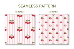 Summer Cherry Seamless Pattern | Fruit Digital Paper Product Image 2