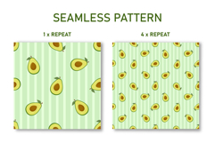 Summer Avocado Seamless Pattern | Fruit Digital Paper Product Image 2
