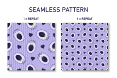 Blackberry &amp; Heart Seamless Pattern | Fruit Digital Paper Product Image 3
