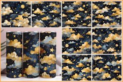 Seamless Pattern Of The Night Sky Sublimation Tumbler Wrap Product Image 1