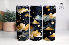 Seamless Pattern Of The Night Sky Sublimation Tumbler Wrap Product Image 2