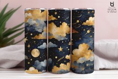 Seamless Pattern Of The Night Sky Sublimation Tumbler Wrap Product Image 3