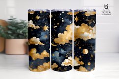 Seamless Pattern Of The Night Sky Sublimation Tumbler Wrap Product Image 4