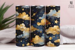 Seamless Pattern Of The Night Sky Sublimation Tumbler Wrap Product Image 9