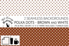 Seamless pattern polka dots brown white minimalist art scrapbooking sublimation mugs tumblers