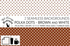 Seamless pattern polka dots brown white minimalist art scrapbooking sublimation mugs tumblers