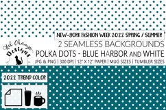 Seamless pattern polka dots harbor blue white minimalist art scrapbooking sublimation mugs tumblers