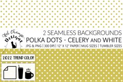 Seamless pattern polka dots yellow celery white minimalist art scrapbooking sublimation mugs tumblers