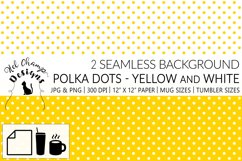 Seamless pattern polka dots yellow white minimalist art scrapbooking sublimation mugs tumblers