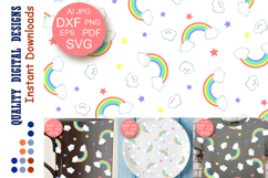 Background Rainbow backdrop SVG Seamless pattern Baby shower Product Image 1