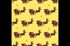 Seamless pattern santa claus rides a flying chariot deer Product Image 2