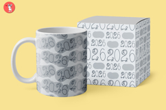 Seamless pattern with decorative font. Horses Product Image 3
