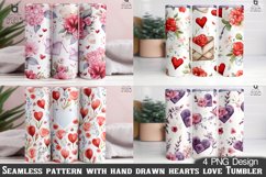 Seamless Hearts Love Pattern Tumbler Design Product Image 1