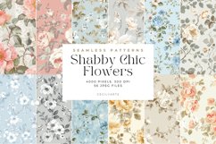 Shabby Chic Flowers Seamless Patterns Bundle Product Image 2