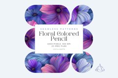 Floral Colored Pencil Seamless Patterns Bundle Product Image 3