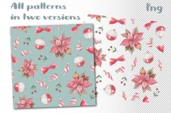 Seamless Patterns Christmas Poinsettia Flowers 