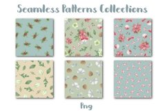 Seamless Patterns Christmas Poinsettia Flowers 