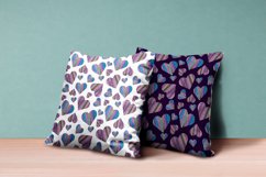 Seamless patterns hearts watercolor