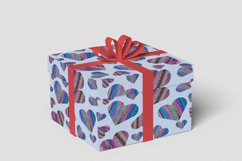 Seamless patterns hearts watercolor