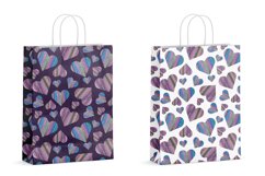 Seamless patterns hearts watercolor